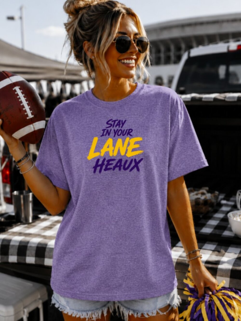 Stay In Your Lane Heaux Tee (Color: Purple)